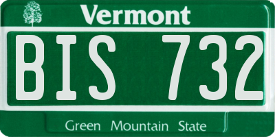 VT license plate BIS732