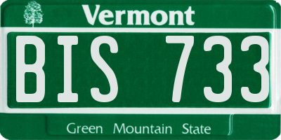 VT license plate BIS733