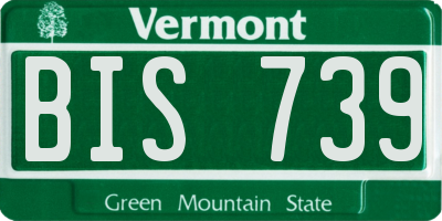 VT license plate BIS739