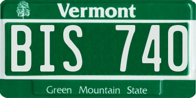 VT license plate BIS740