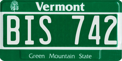 VT license plate BIS742