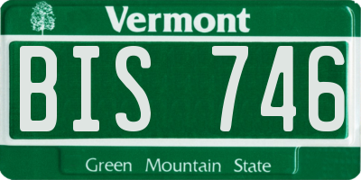 VT license plate BIS746