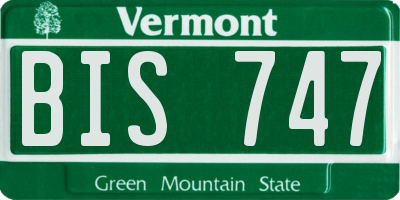VT license plate BIS747