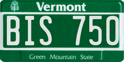 VT license plate BIS750