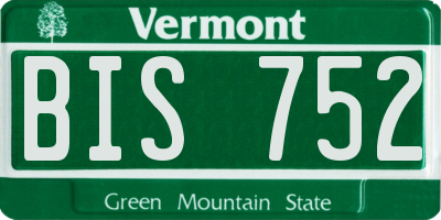 VT license plate BIS752