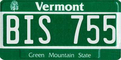 VT license plate BIS755