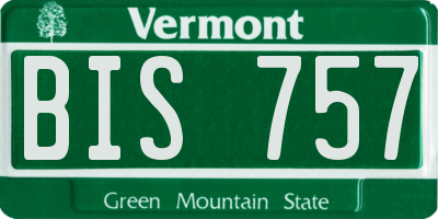 VT license plate BIS757