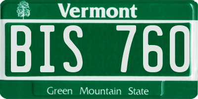 VT license plate BIS760