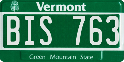 VT license plate BIS763