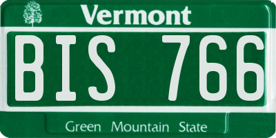 VT license plate BIS766