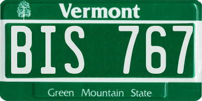VT license plate BIS767