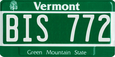VT license plate BIS772