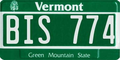 VT license plate BIS774