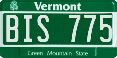VT license plate BIS775