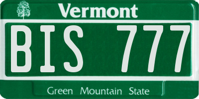 VT license plate BIS777