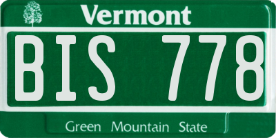 VT license plate BIS778