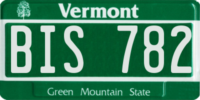 VT license plate BIS782