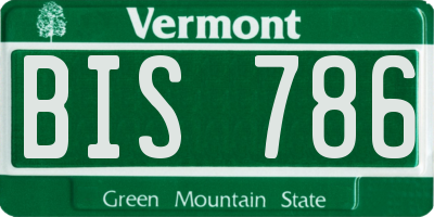 VT license plate BIS786