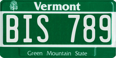 VT license plate BIS789