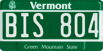 VT license plate BIS804