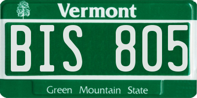 VT license plate BIS805