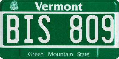 VT license plate BIS809