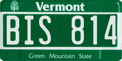 VT license plate BIS814