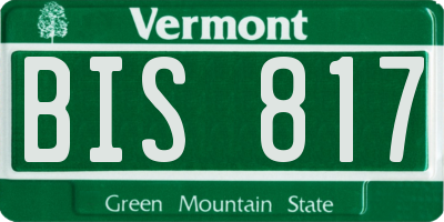 VT license plate BIS817