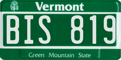 VT license plate BIS819