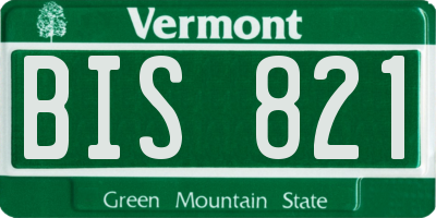 VT license plate BIS821
