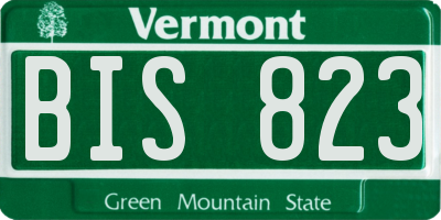 VT license plate BIS823