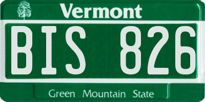VT license plate BIS826