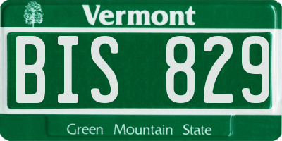 VT license plate BIS829