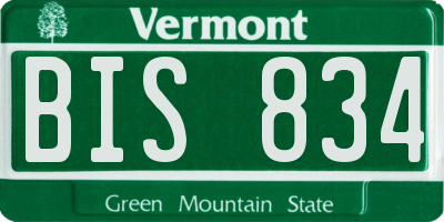 VT license plate BIS834