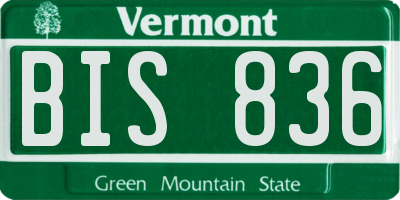 VT license plate BIS836