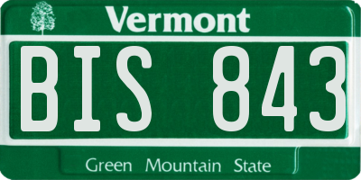 VT license plate BIS843