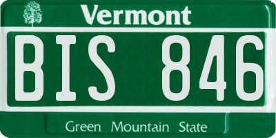 VT license plate BIS846