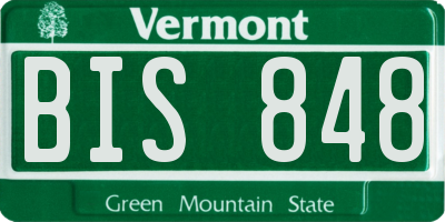 VT license plate BIS848