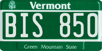 VT license plate BIS850