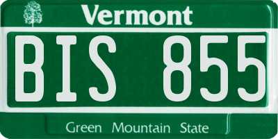 VT license plate BIS855