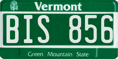 VT license plate BIS856