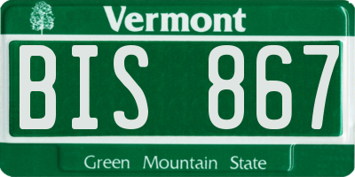 VT license plate BIS867