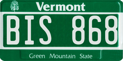 VT license plate BIS868