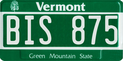 VT license plate BIS875