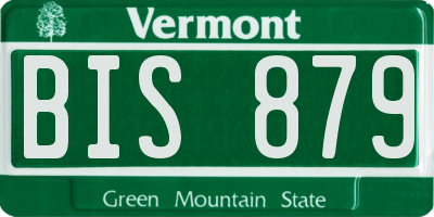 VT license plate BIS879
