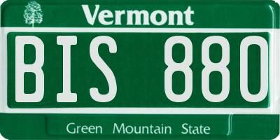 VT license plate BIS880