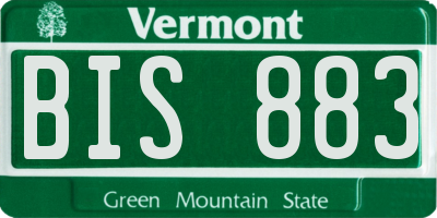 VT license plate BIS883