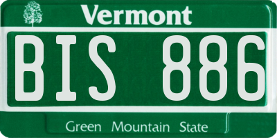 VT license plate BIS886