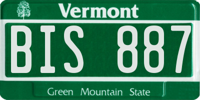 VT license plate BIS887