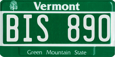 VT license plate BIS890